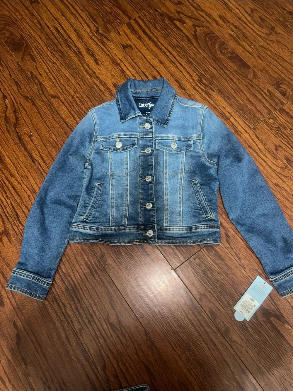 Cat & Jack Girls' Three-Piece Shirt, Denim Jacket and Skirt Set - Blue